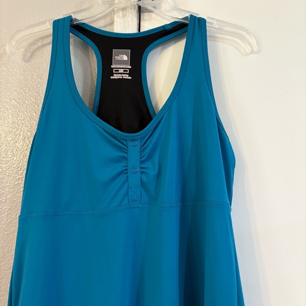 The North Face Abby Dress Women's M Teal Racer Back Outdoor UPF30 Large Hike - Picture 3 of 11